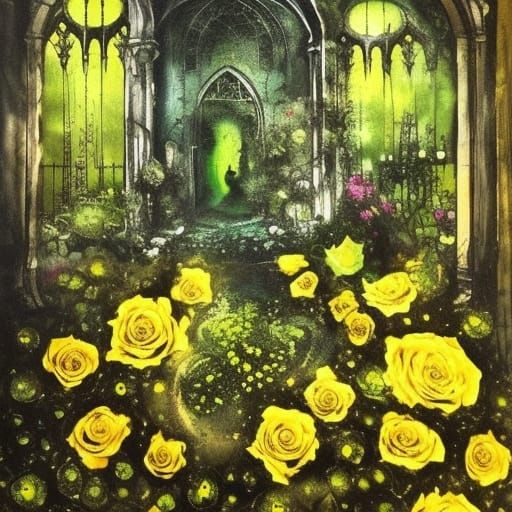 Eerie rose garden