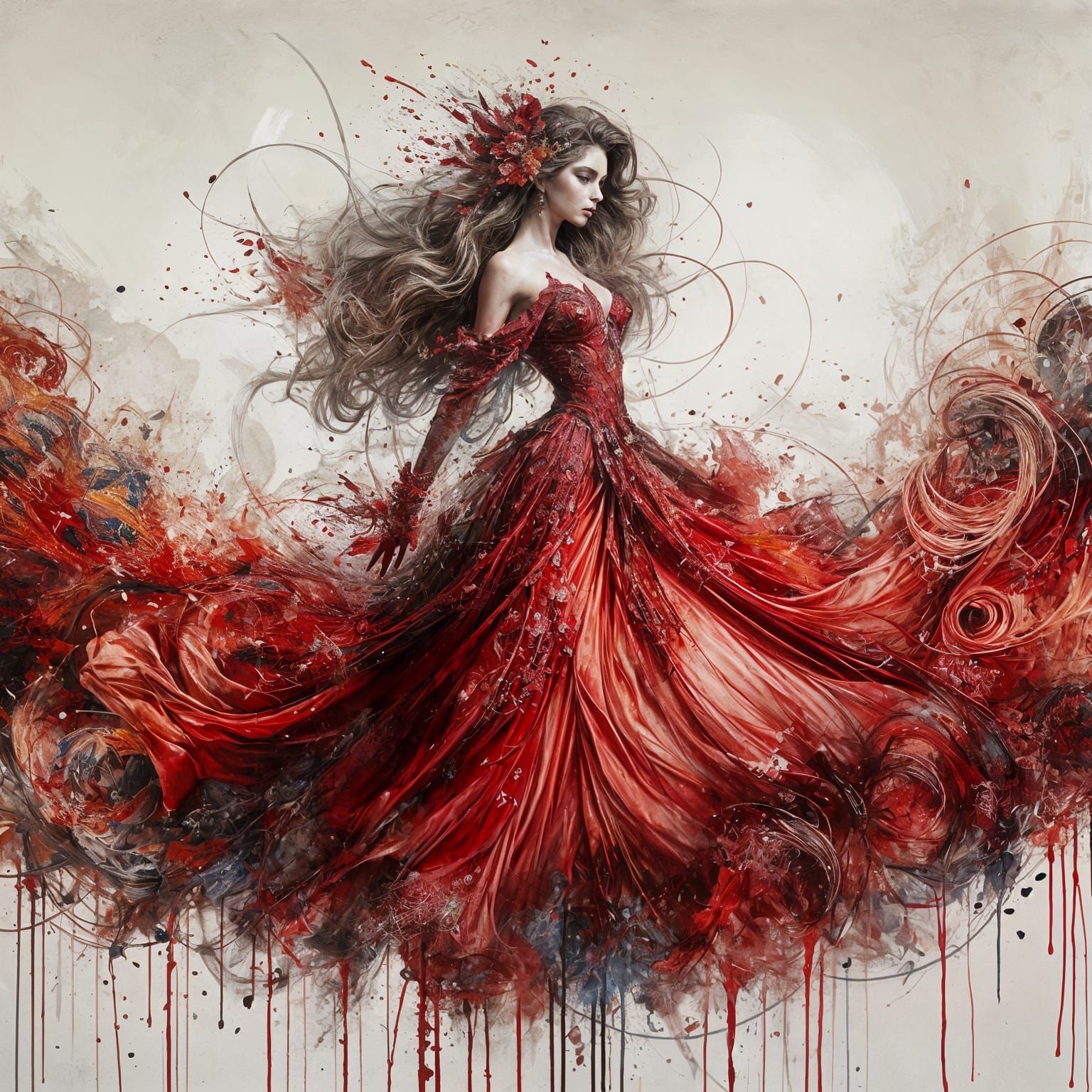 the red gown