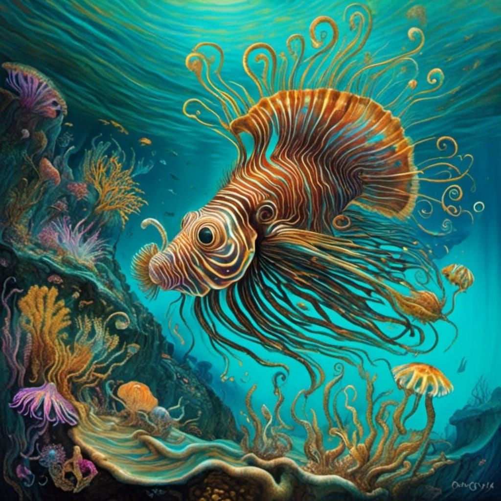 <lora:Alien Ocean:1.0> Lionfish 