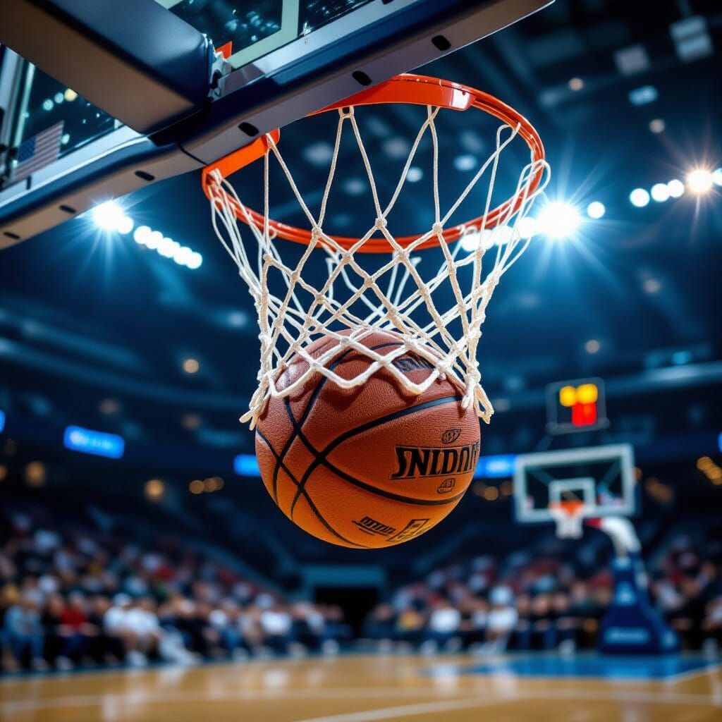 Hyper-Realistic Basketball Action Shot