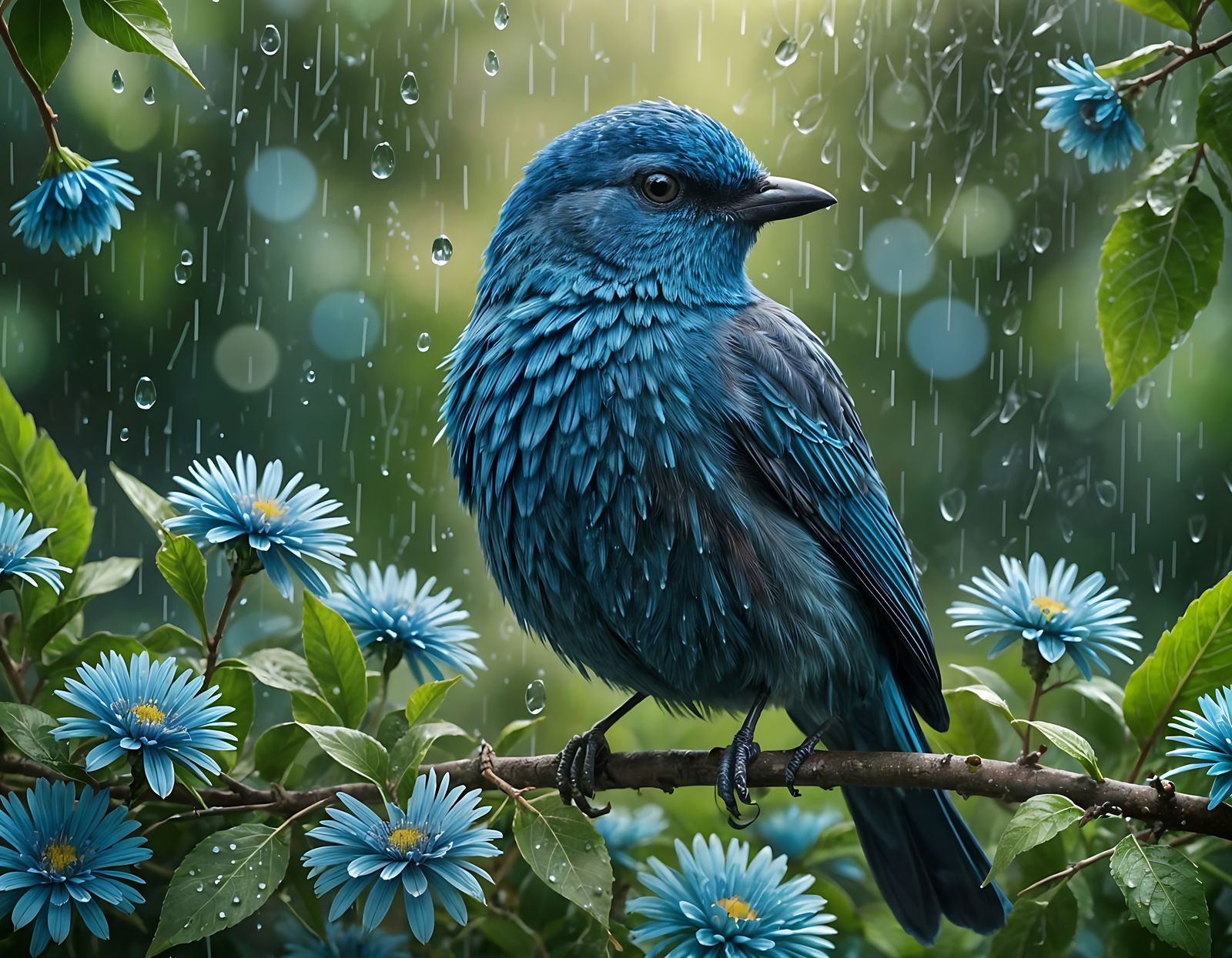 Beautiful Blue Bird  by @DragonIdk