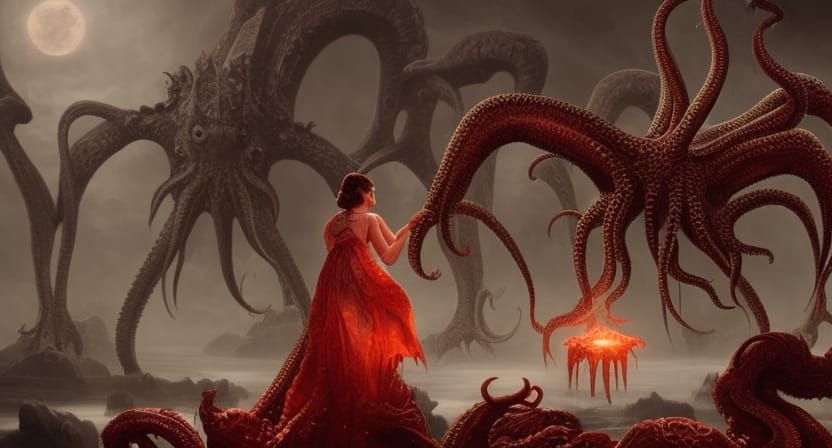 Princess Feedng Lovecraftian Monsters