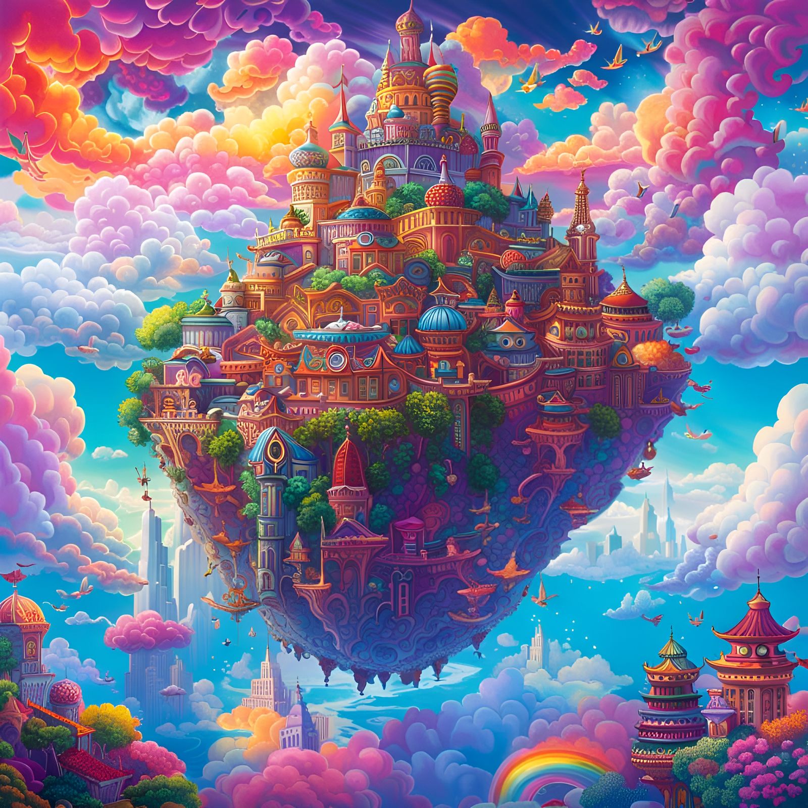 Colorful City in the Cloudy Sky  by @icyani