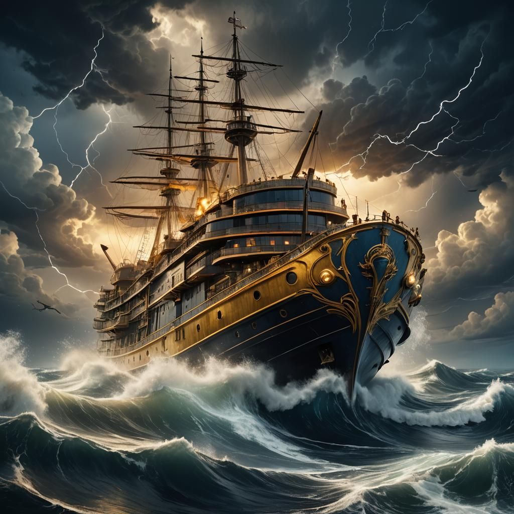 Tempest at sea  by @undefined