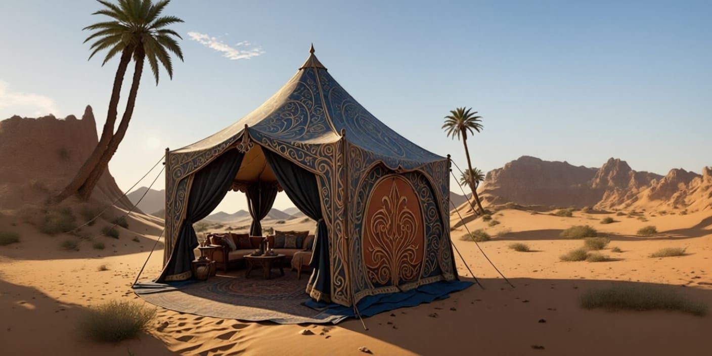 A tent in the desert
