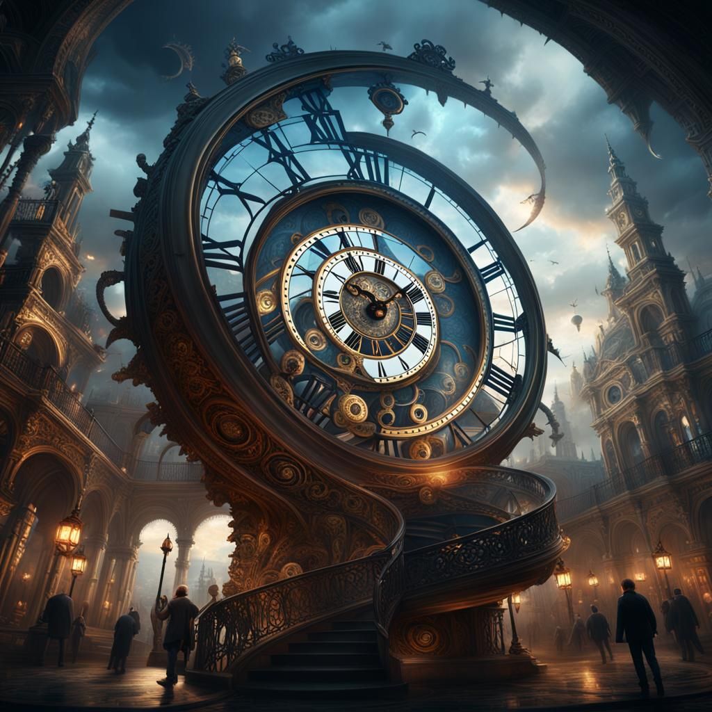 Spiraling Clock  by @Erica