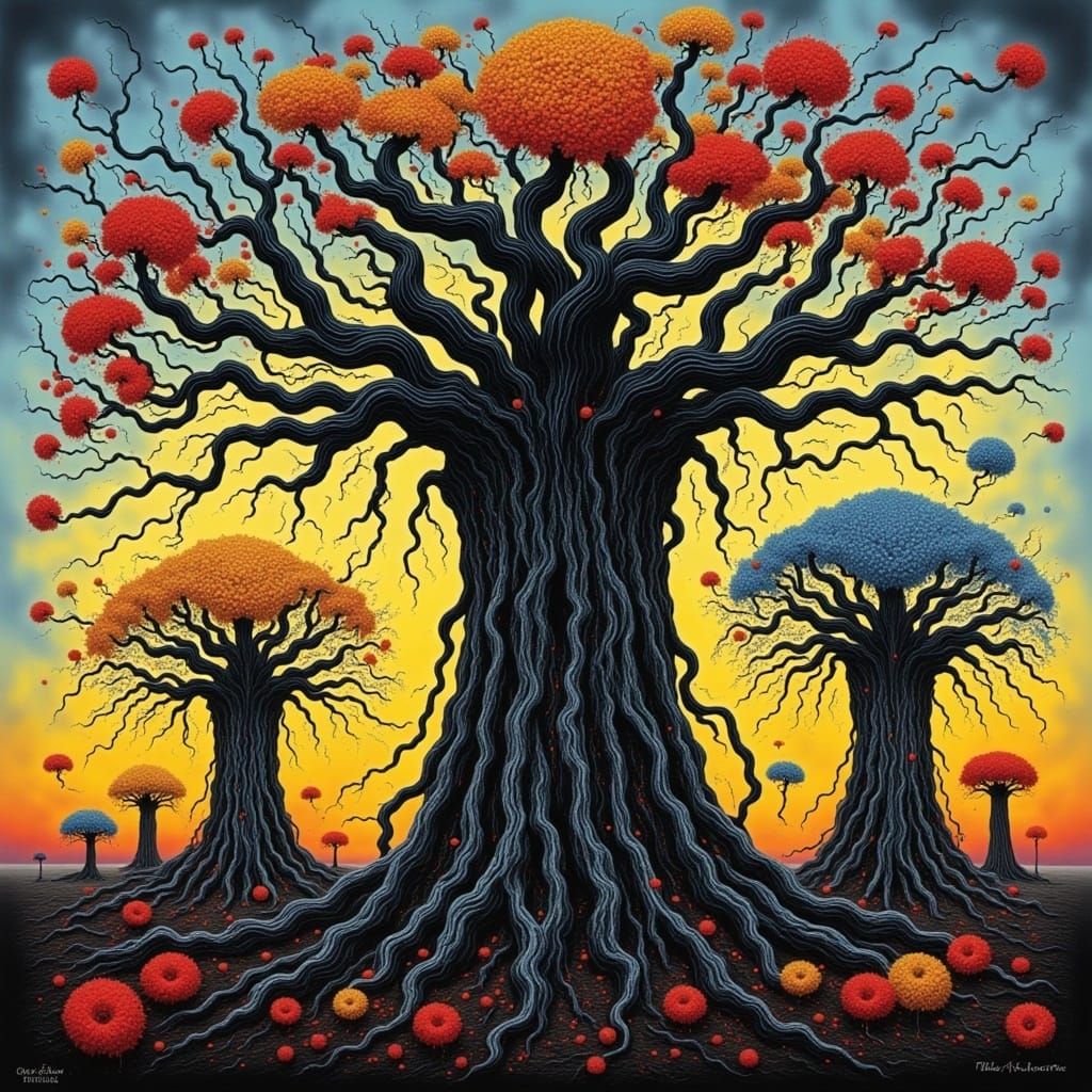 <lora:TWISTED TREE:1.0> Baobab trees 