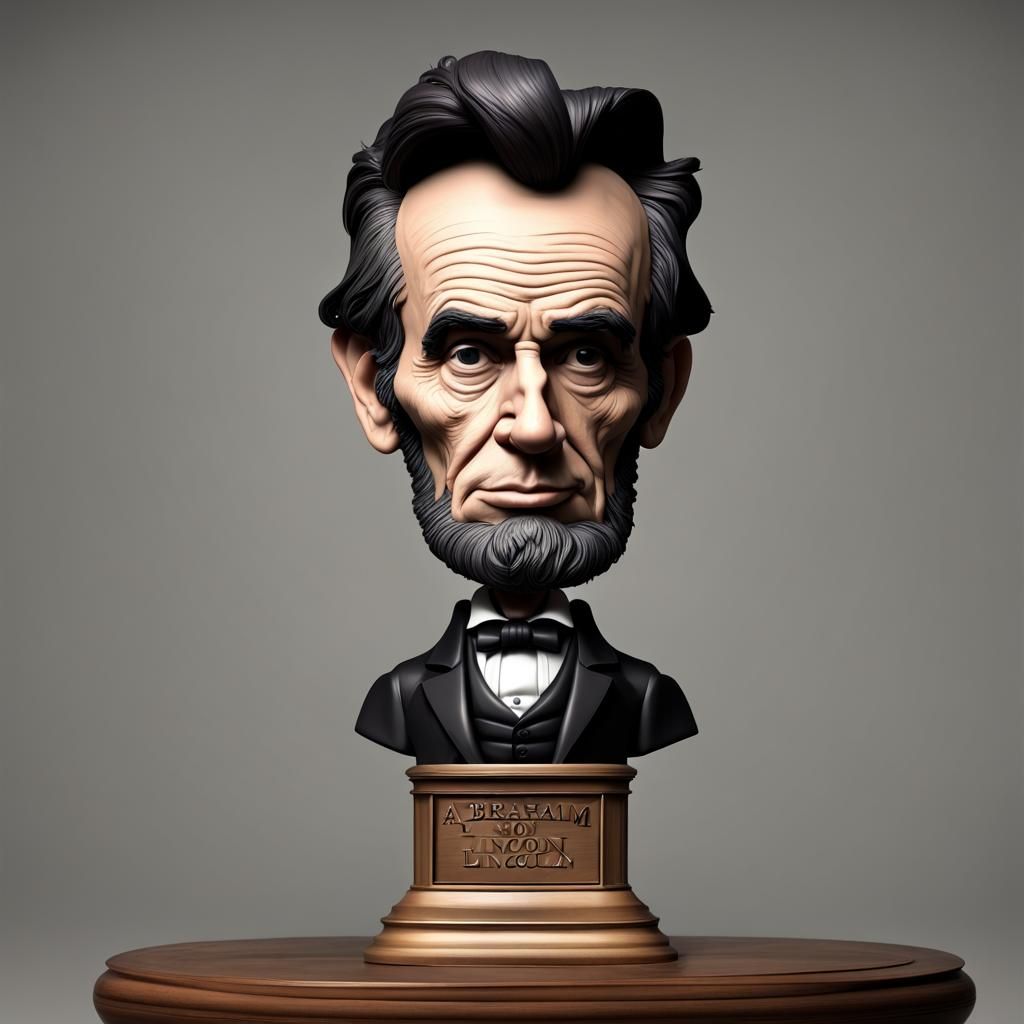 A bobblehead doll of Abraham Lincoln  by @Gwin-the-Elf