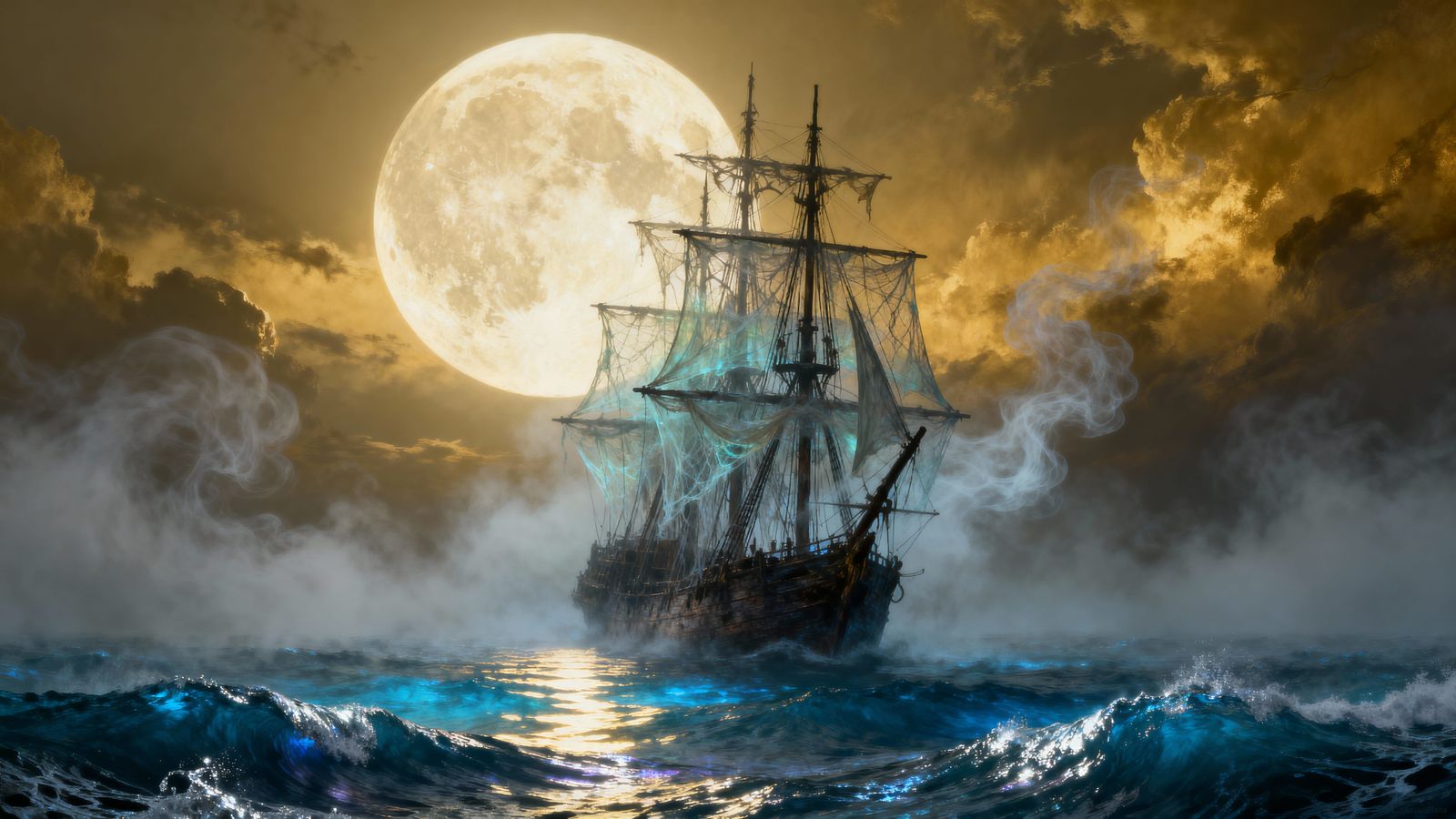 Ghostly Weathered Sailing Ship  (3 likes)  by @Textured Color