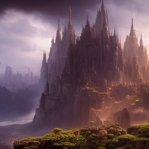 Castle on the hill AI Generated Artwork NightCafe Creator