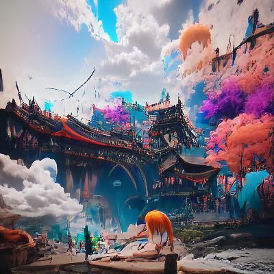 peacefull anime town