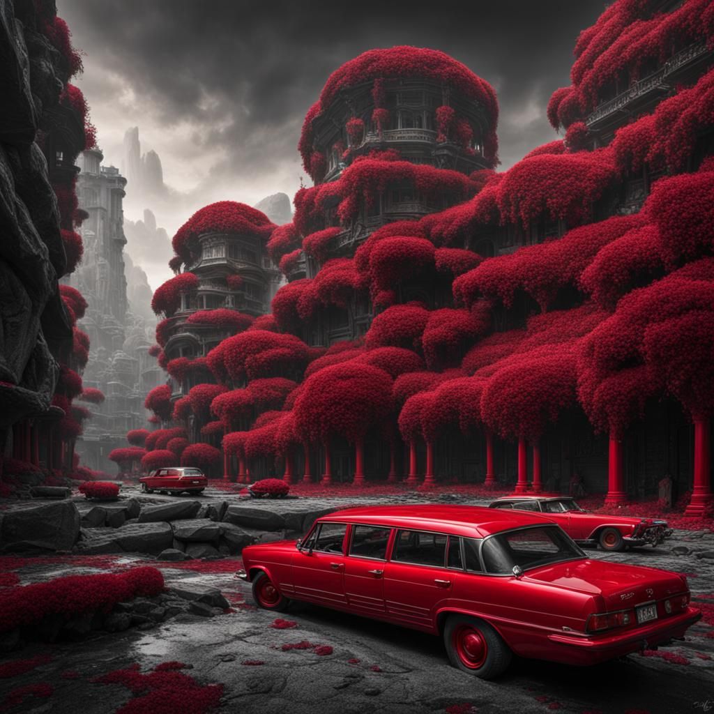 a world where there is only one color, red