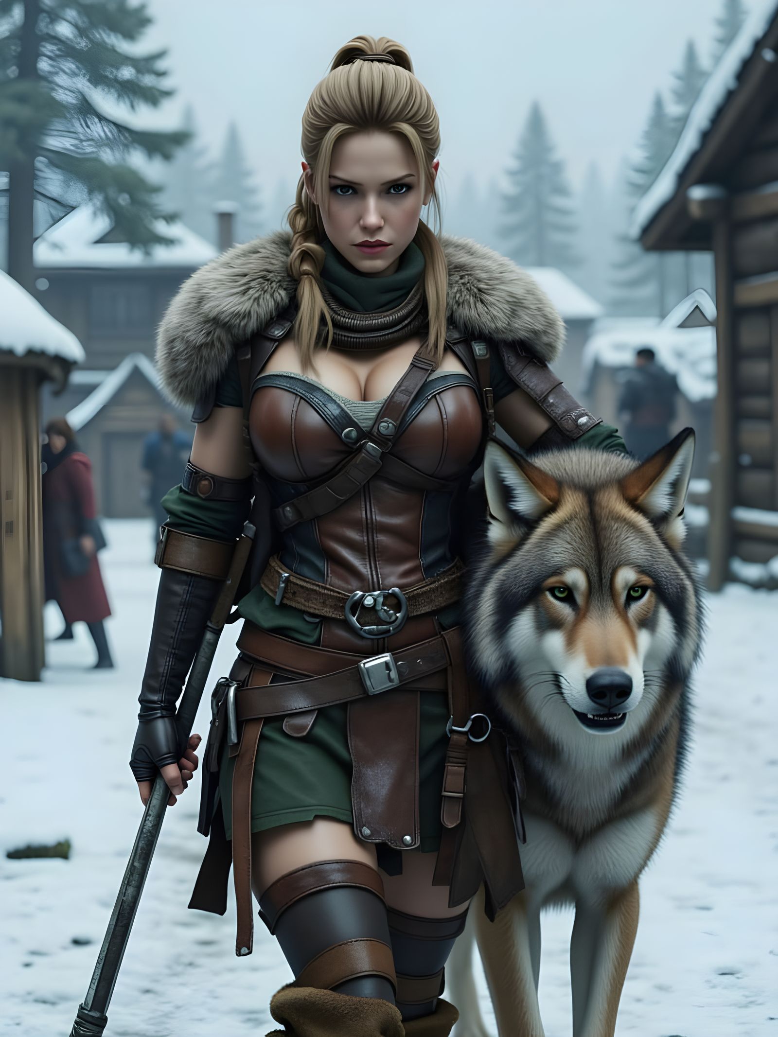 Freya and her guardian Wolf Dagonet.