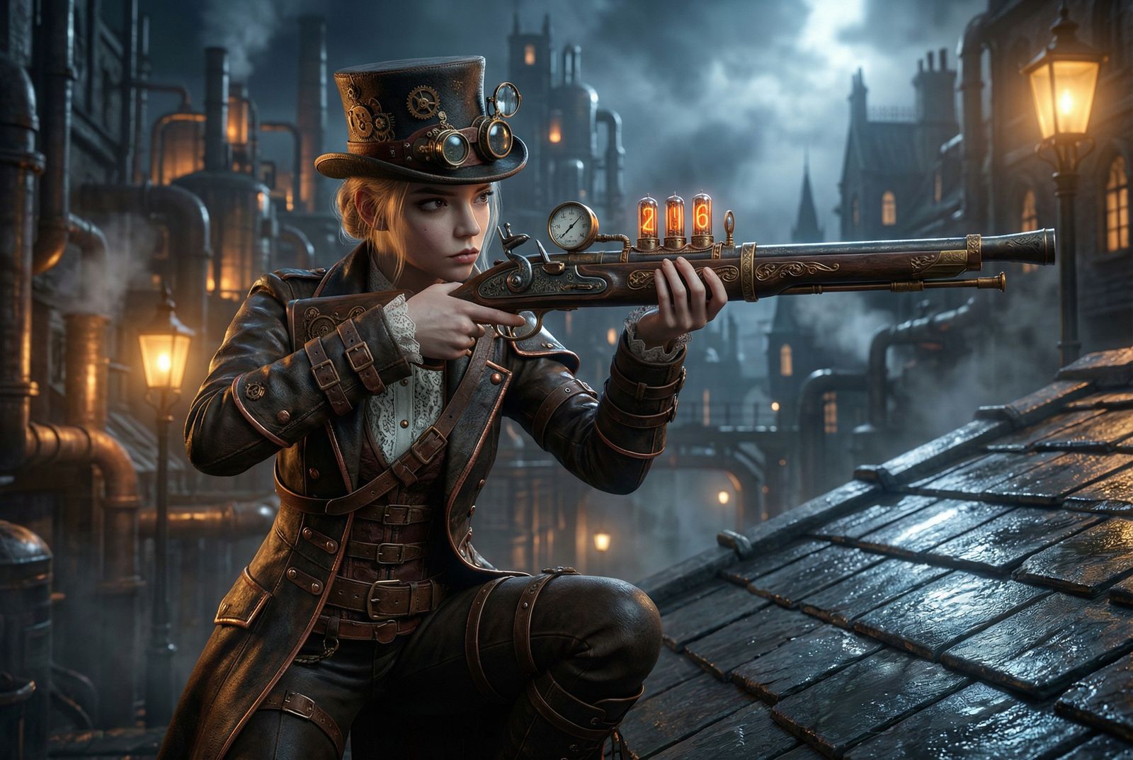 A steampunk sharpshooter.