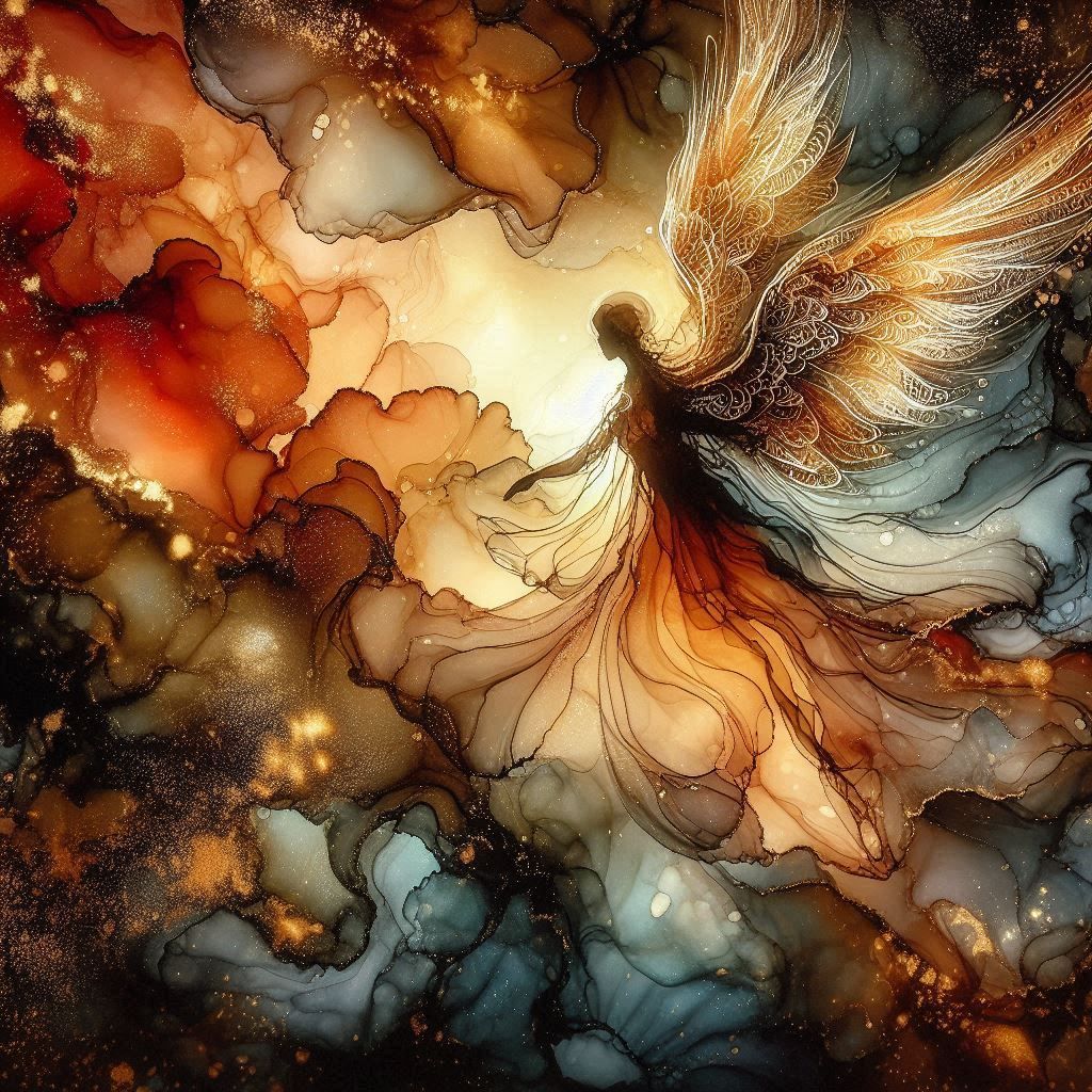 Alcohol Ink Angel