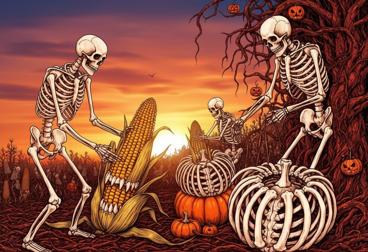 Upon the Harvest, Slaves Beneath the Setting Sun, the Skeletons Toil