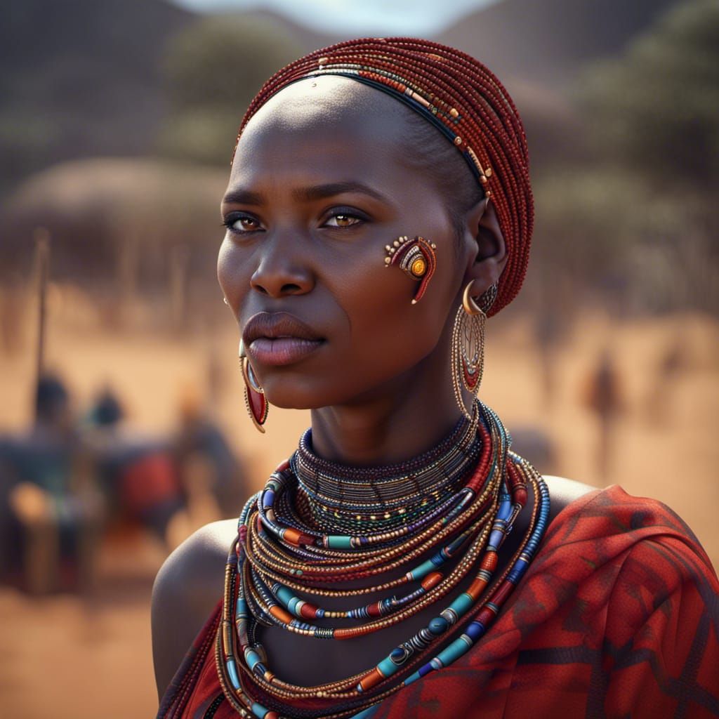 Masai Woman - AI Generated Artwork - NightCafe Creator