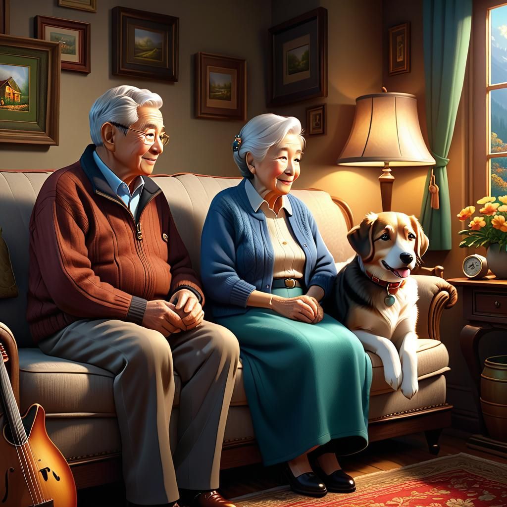 a loving old couple,