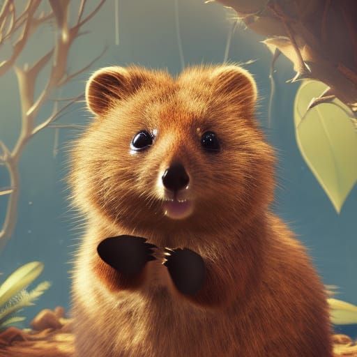 Cute baby quokka