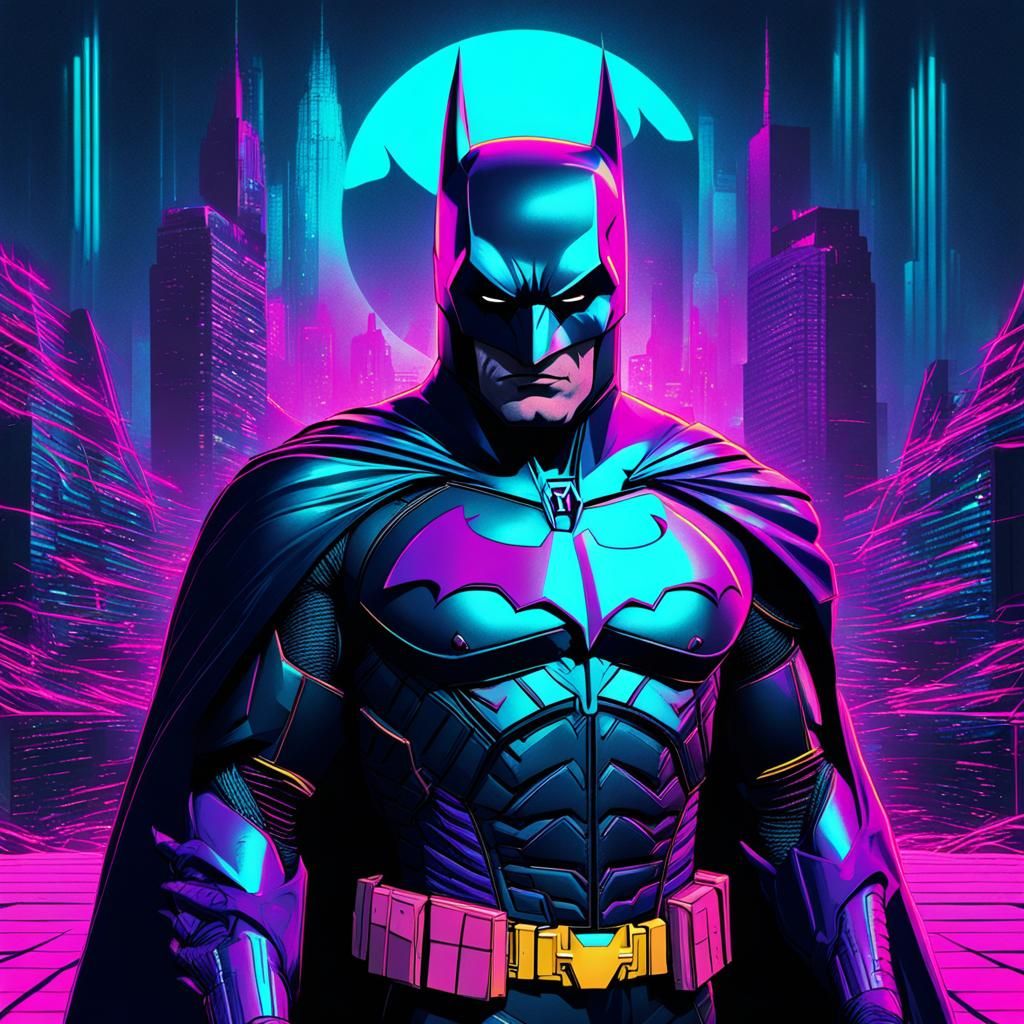 Synth wave Batman - AI Generated Artwork - NightCafe Creator