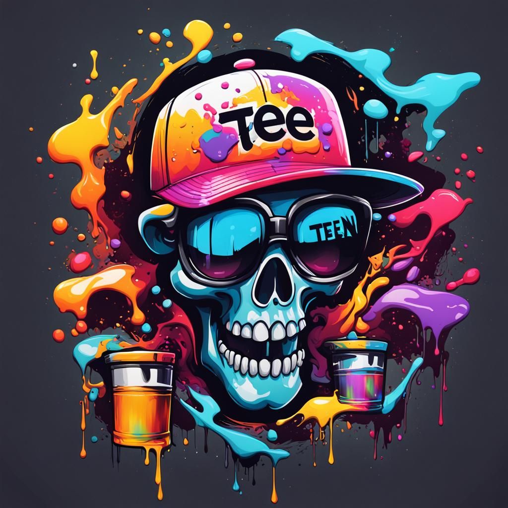 logo design for a tee n hat shop, name is tee n hat, octane render, high contrast, , smooth, 
reflection , fantacy