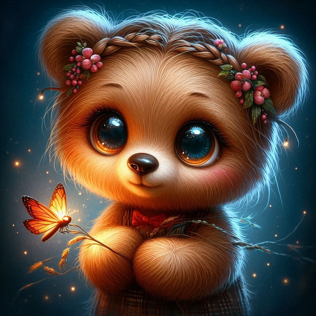 Adorable and cute little bear