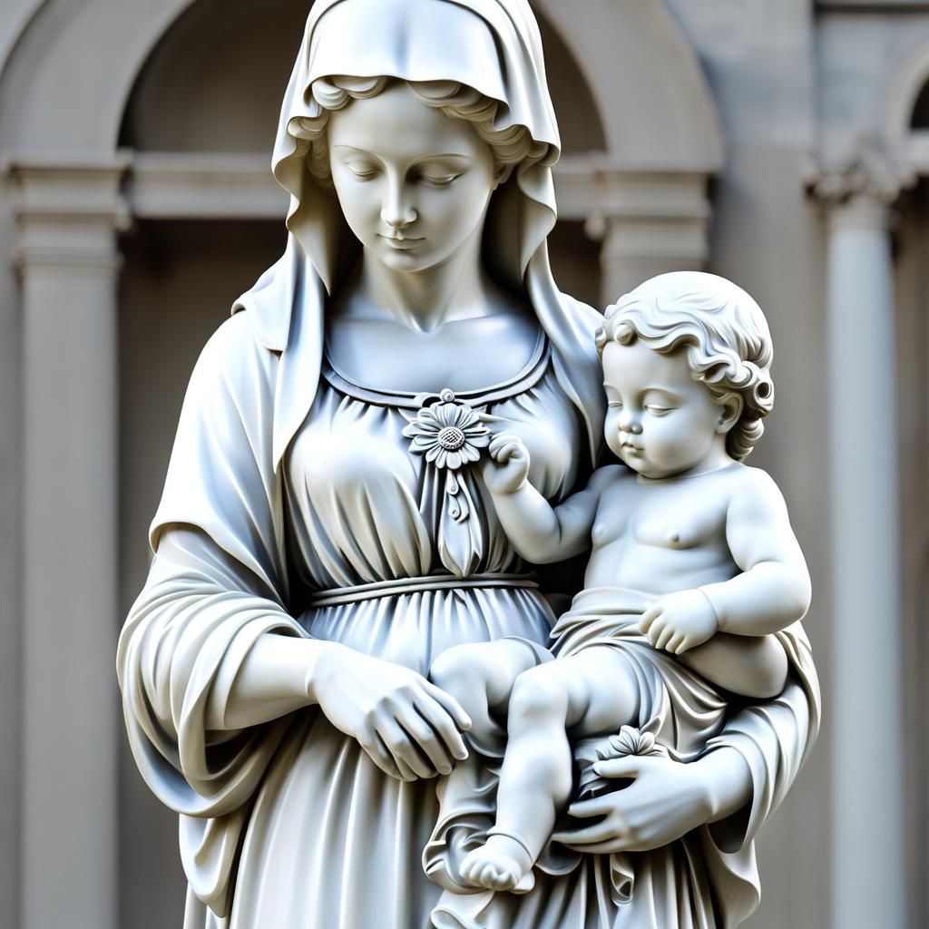 Statue of mother with a child - AI Generated Artwork - NightCafe Creator