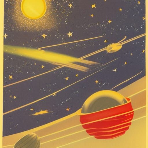 And we fly in orbits with beaten ducklings, space is stitche...