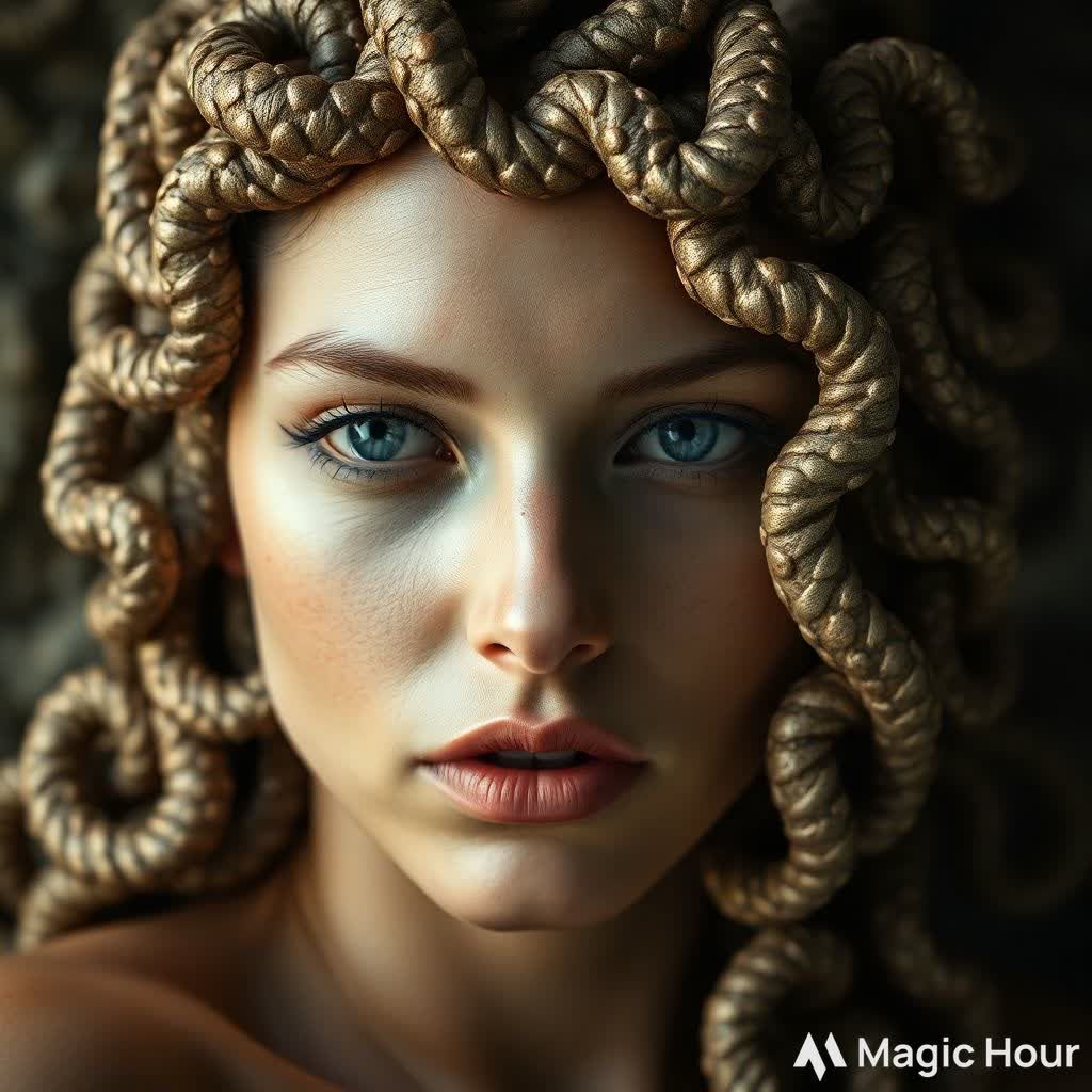 Very fascinating Greek mythology fantasy art creations of Medusa looking at the viewer