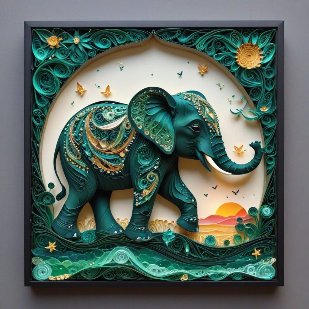 Cute and beautiful elephant - organic creation - paper creation
The creation will be made of small triangles made of fol...