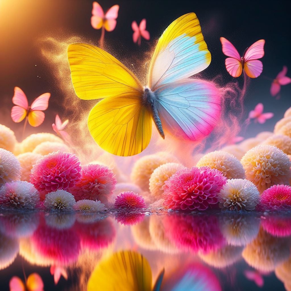 Lemon bubble gum reflection