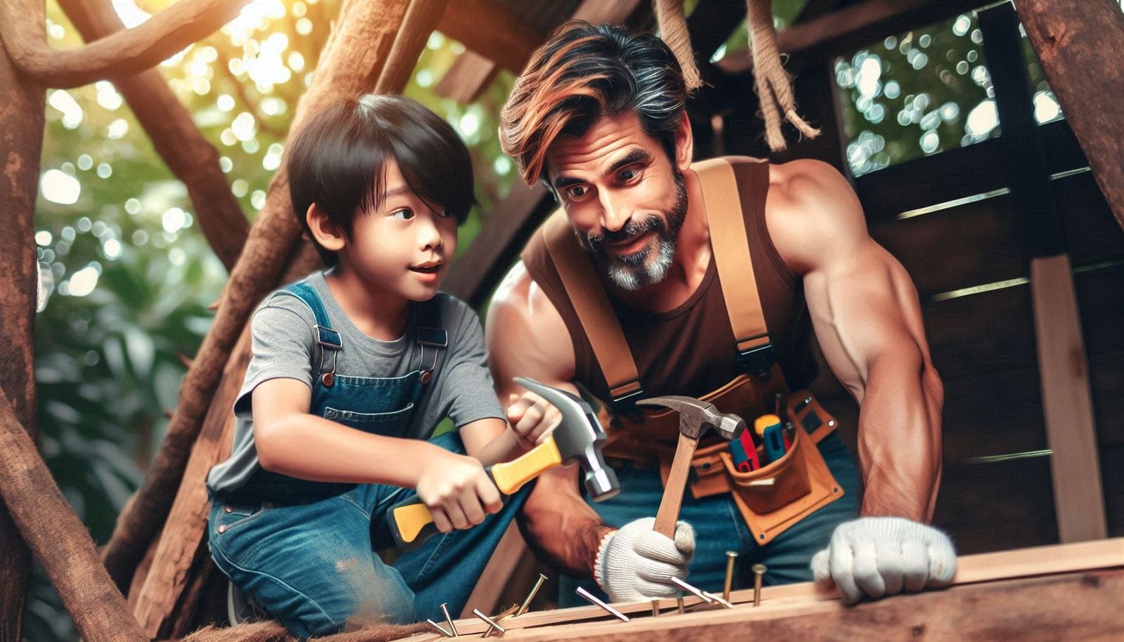 Building a Treehouse with dad