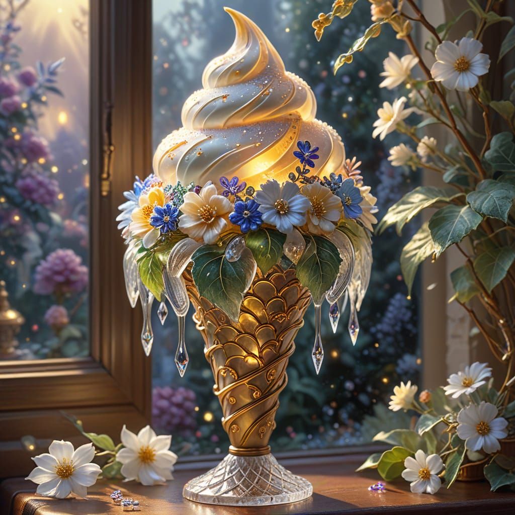 Flower ice cream  by @Cheese