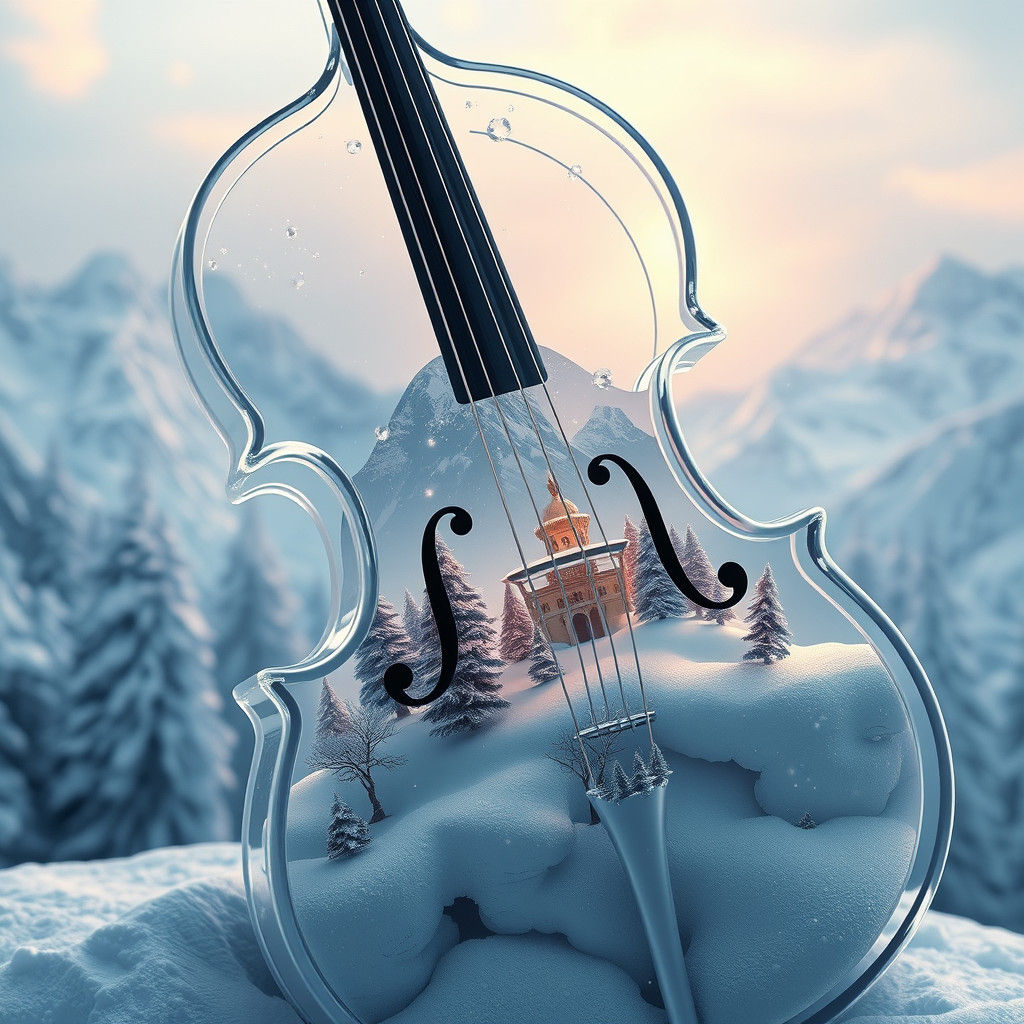 Crystal Cello Reveals Frozen Winter Landscape