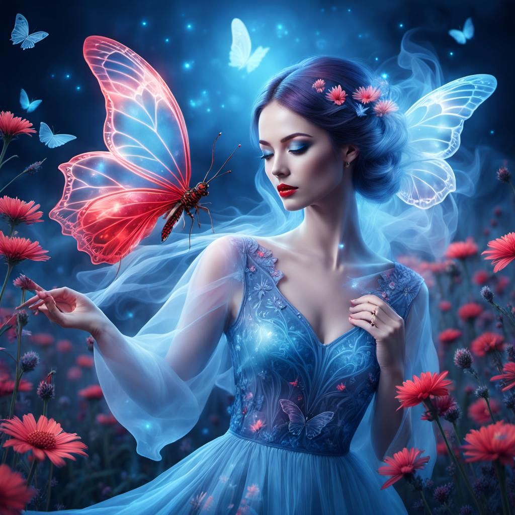 Dancing with Butterflies - AI Generated Artwork - NightCafe Creator