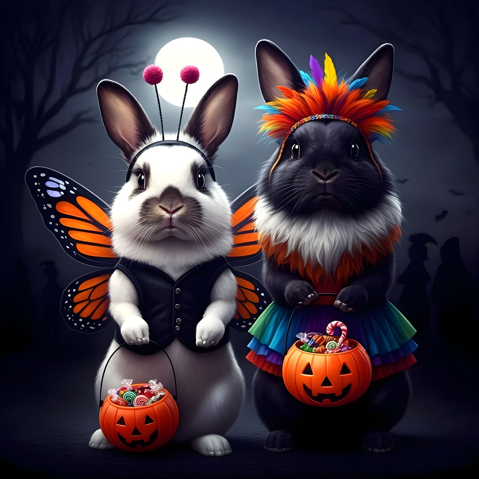 Bitsy and Lola Trick-or-Treat  by @Gary Murakami