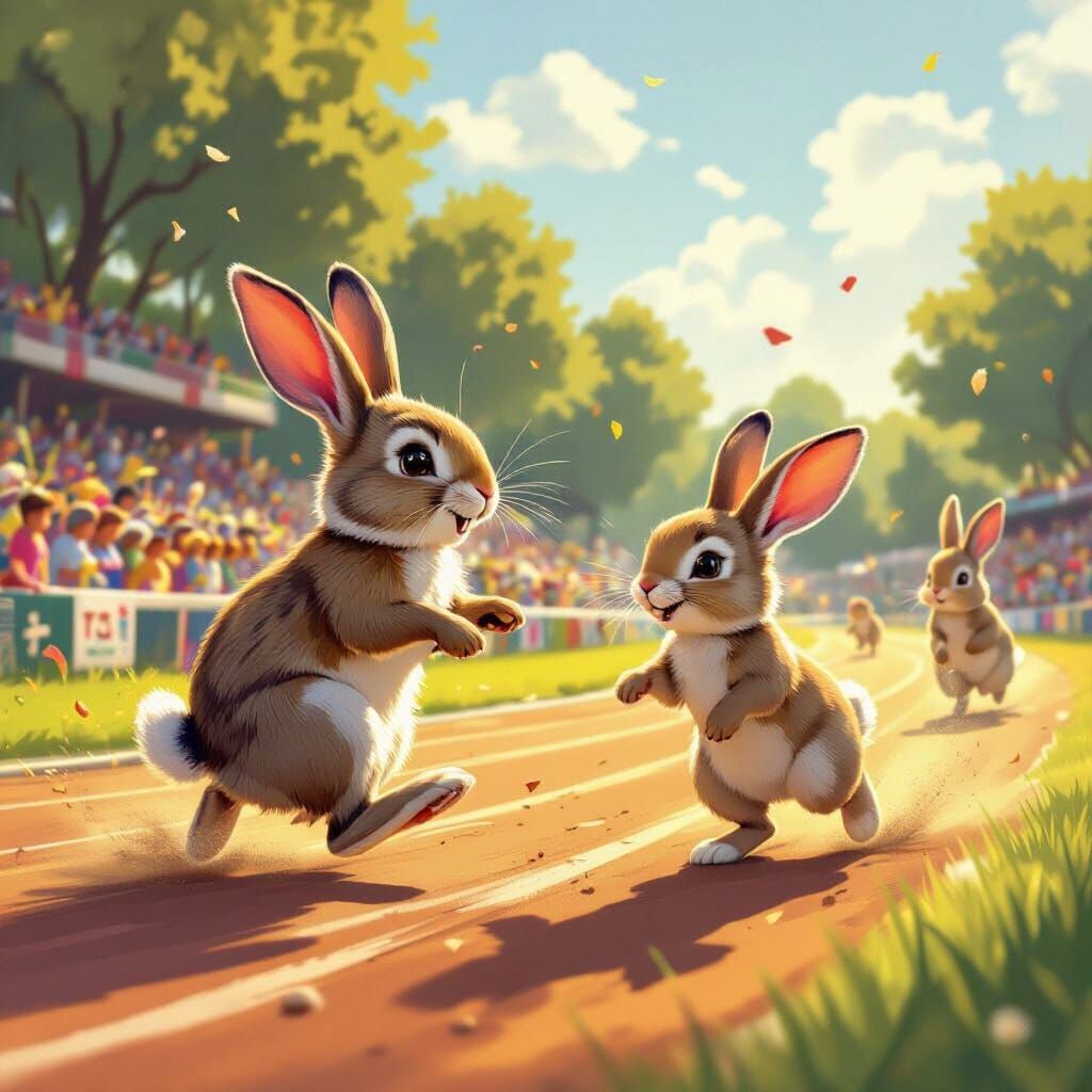Rabbit Race Day: Champion vs. Young Challenger