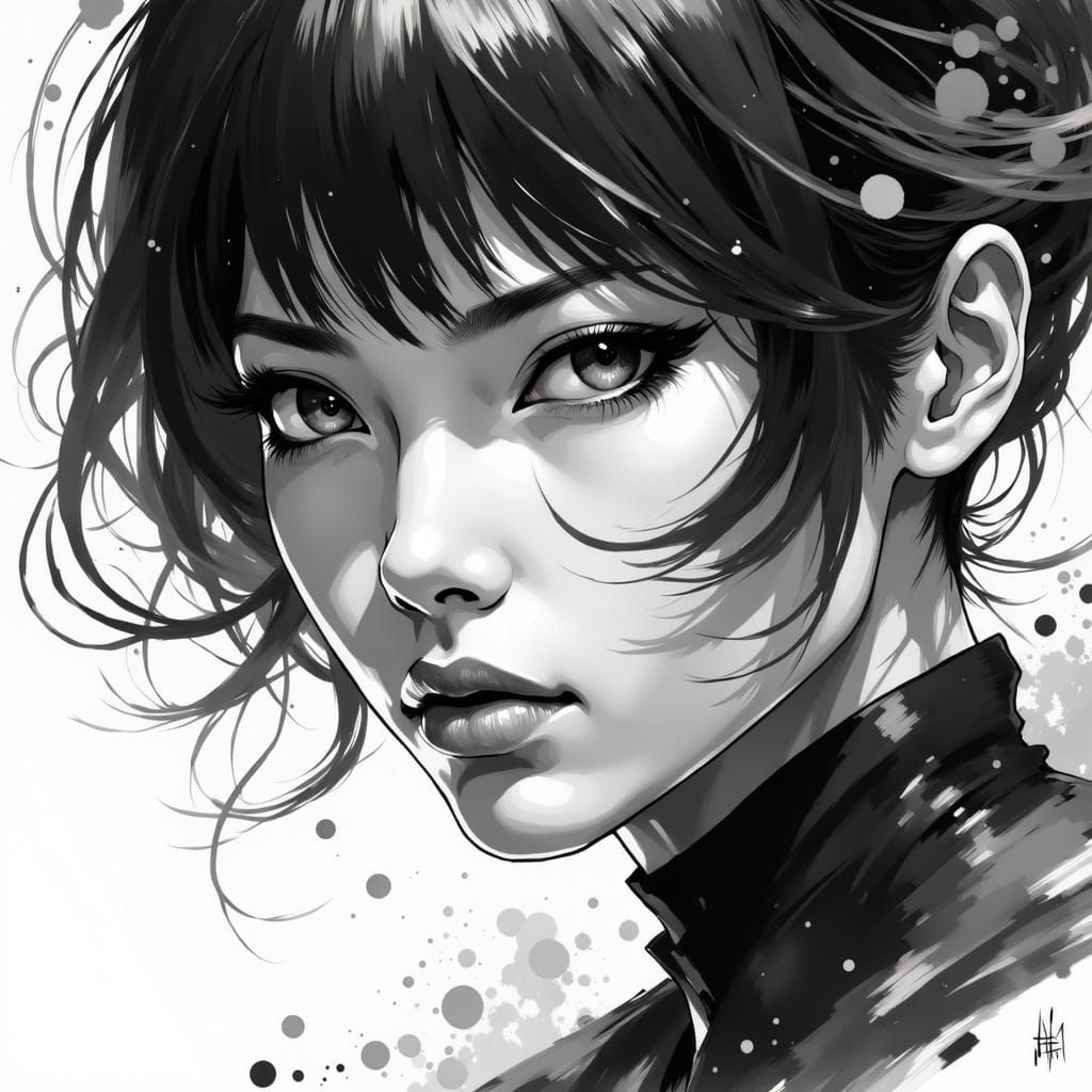 <lora:Genshin Ultra:1.0>; 8k; cell shaded comicbook style; a close up stunning asian urban womans face head and shoulders; stunning eyes; ge...