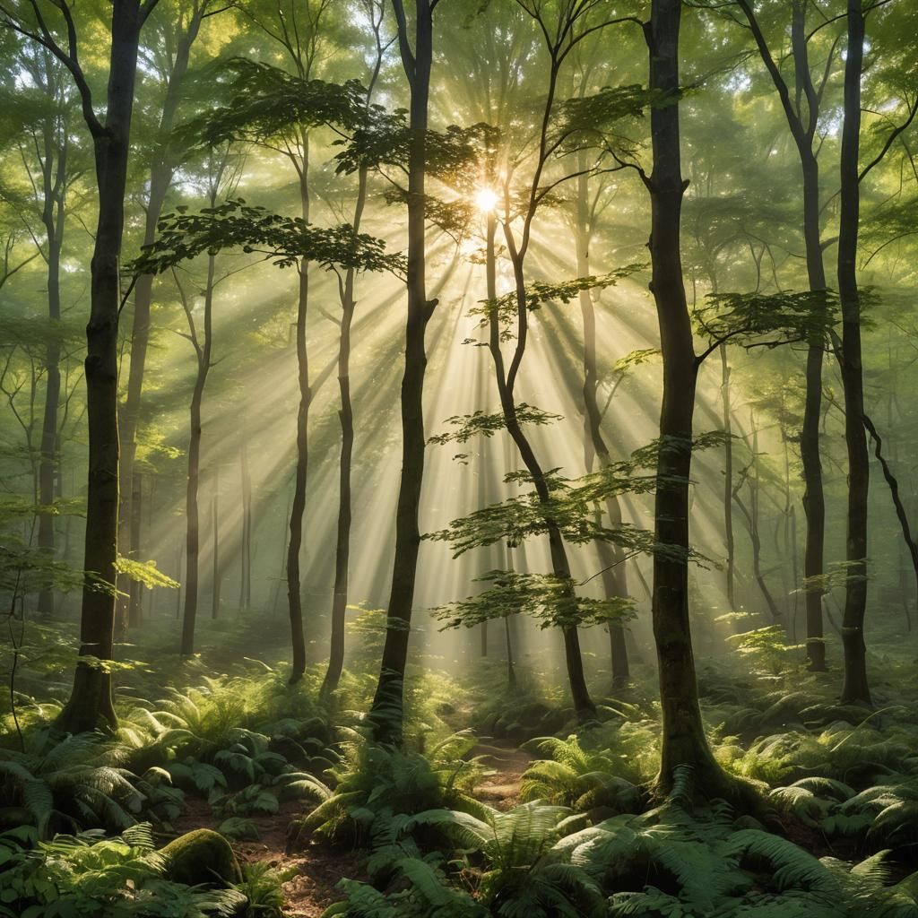 create an image with these details "Imagine a visual journey through an idyllic natural setting, where every moment is a portrait of serenit...