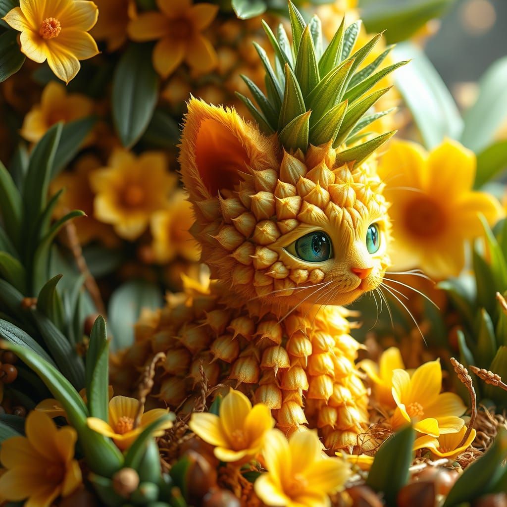 Pineapple Cat  by @BN
