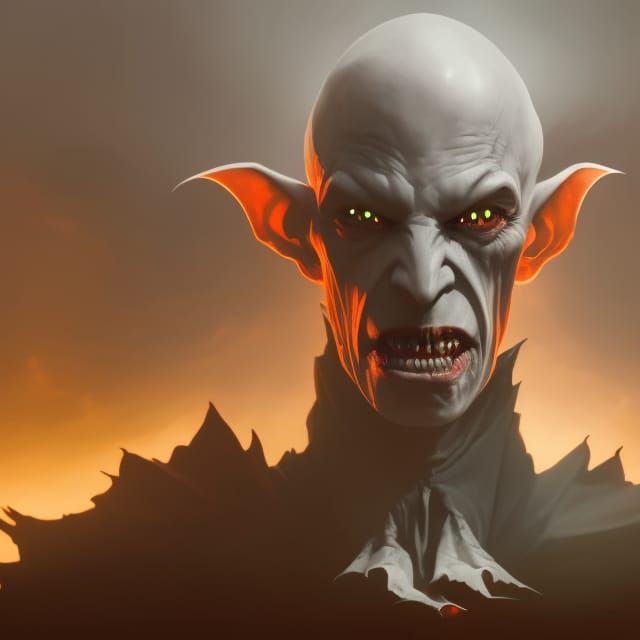nosferatu rise from hell, backlighted silhouette, a masterpi...