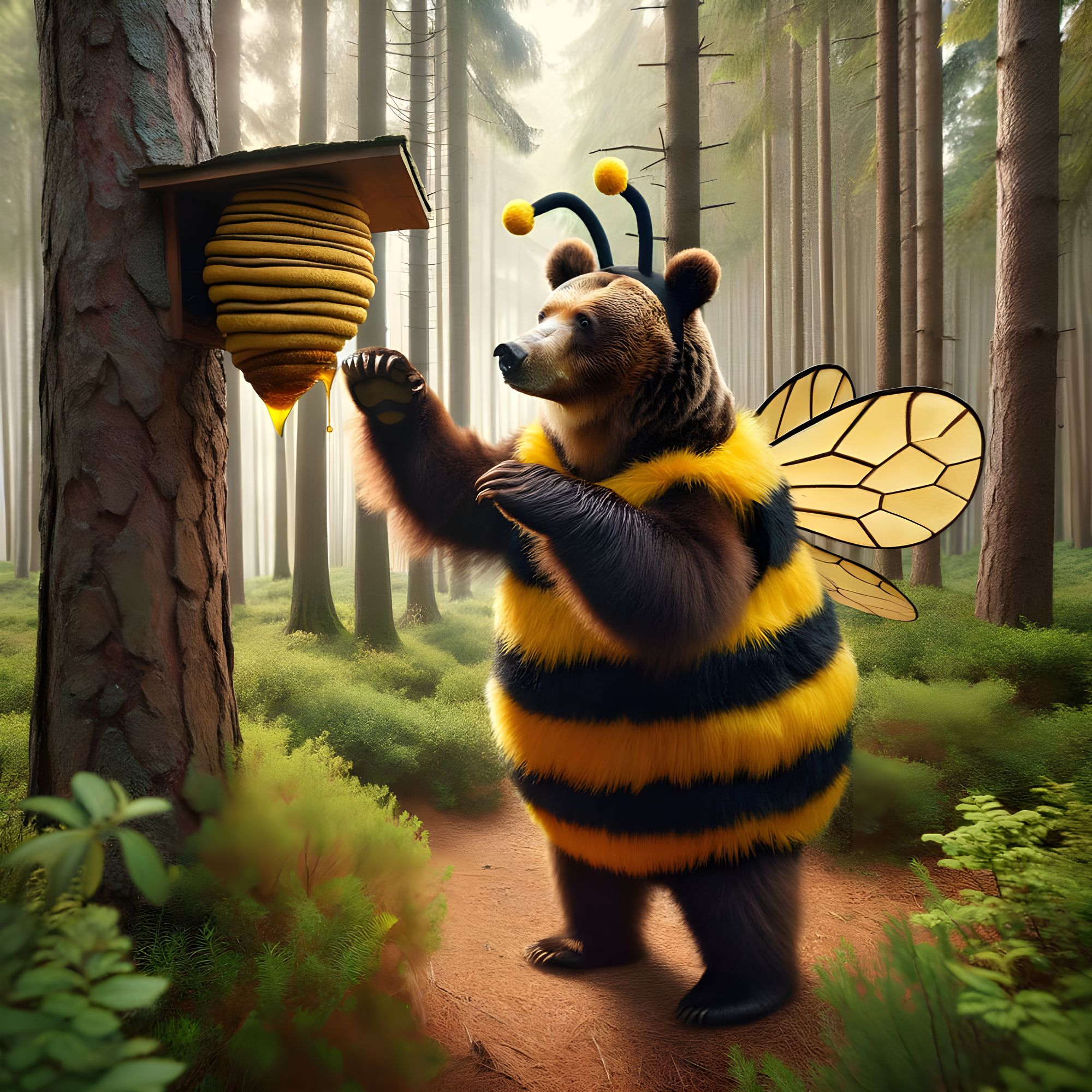 The Honey Thief's 'Not-So-Convincing' Disguise 