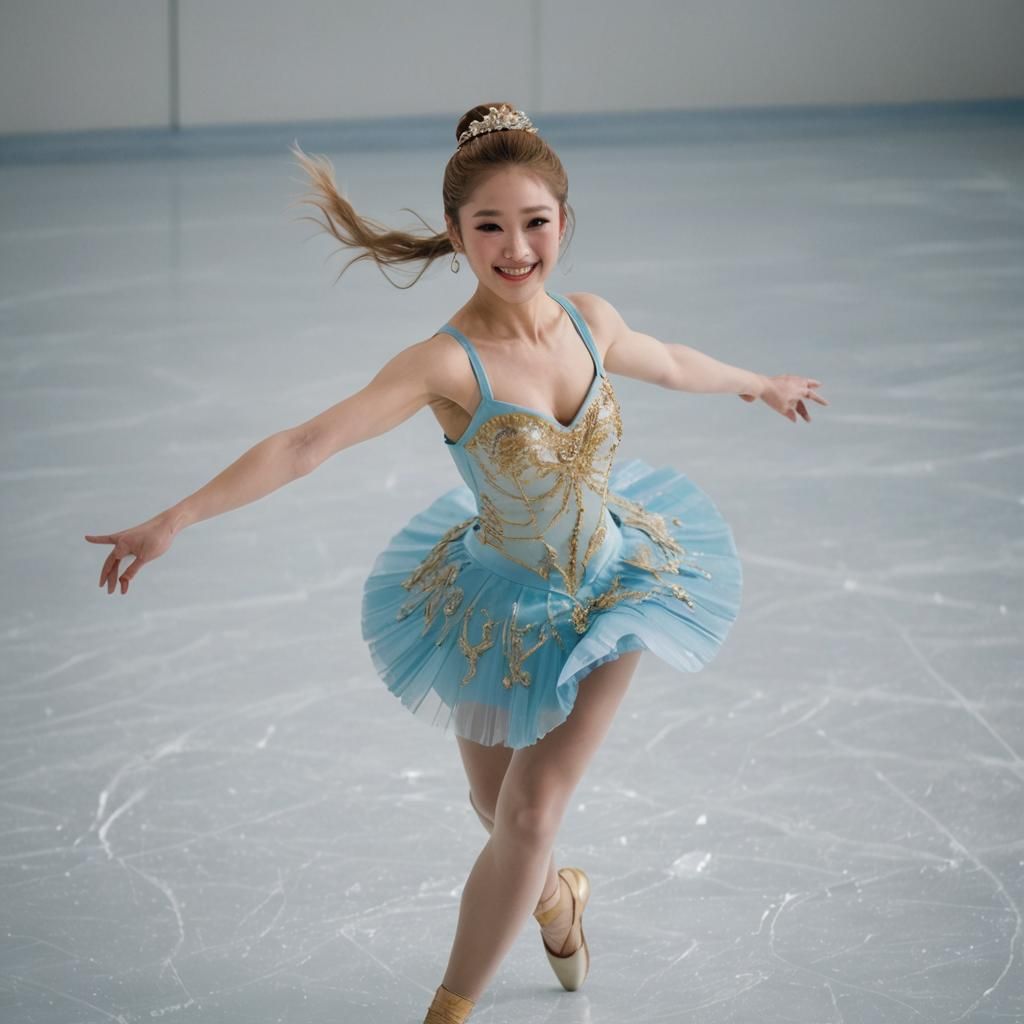 Japanese dancer with her long hair up in a style she has blo...