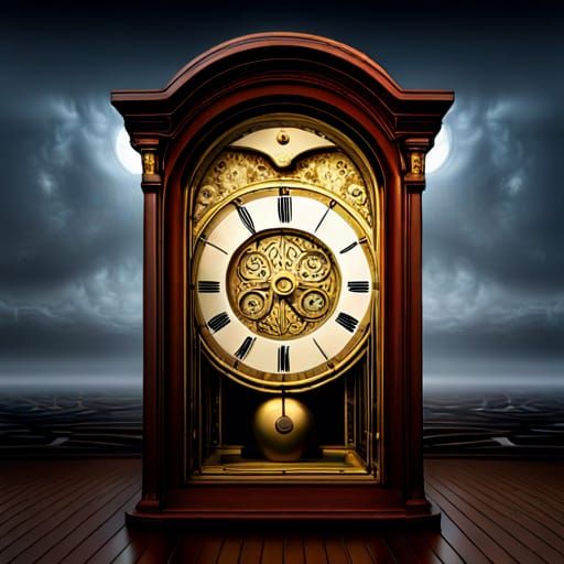 Ornate, antique, Grandfather's Clock. Epic cinematic brilliant stunning ...