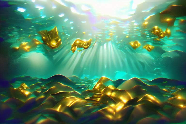 Gold underwater AI Generated Artwork NightCafe Creator