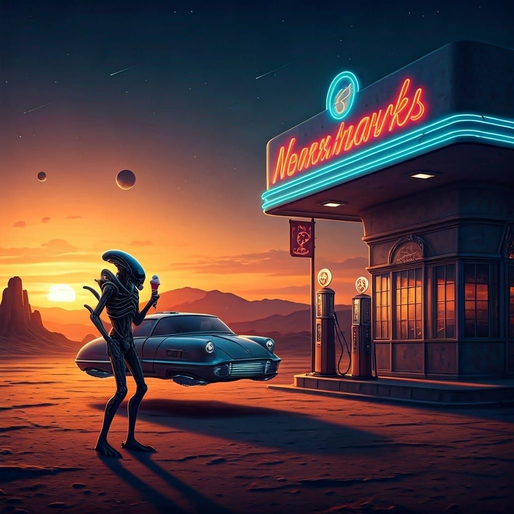 Martian gasoline station