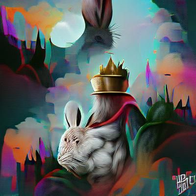 King rabbit artwork digital illustration