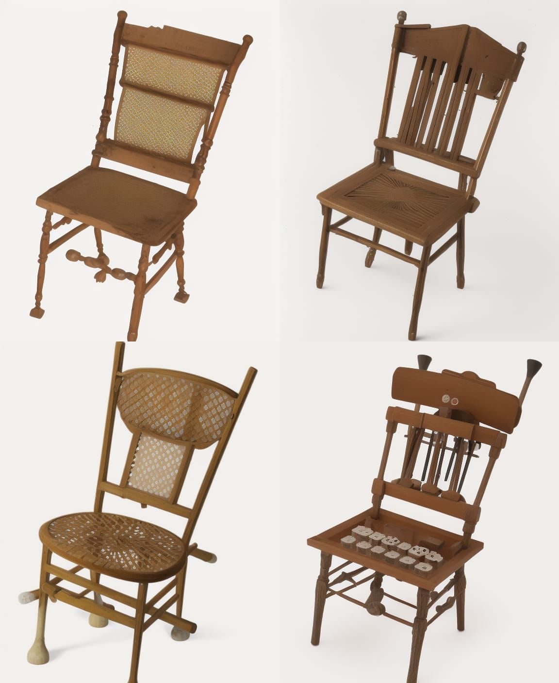 chair éléments made of croquet game parts AI Generated Artwork