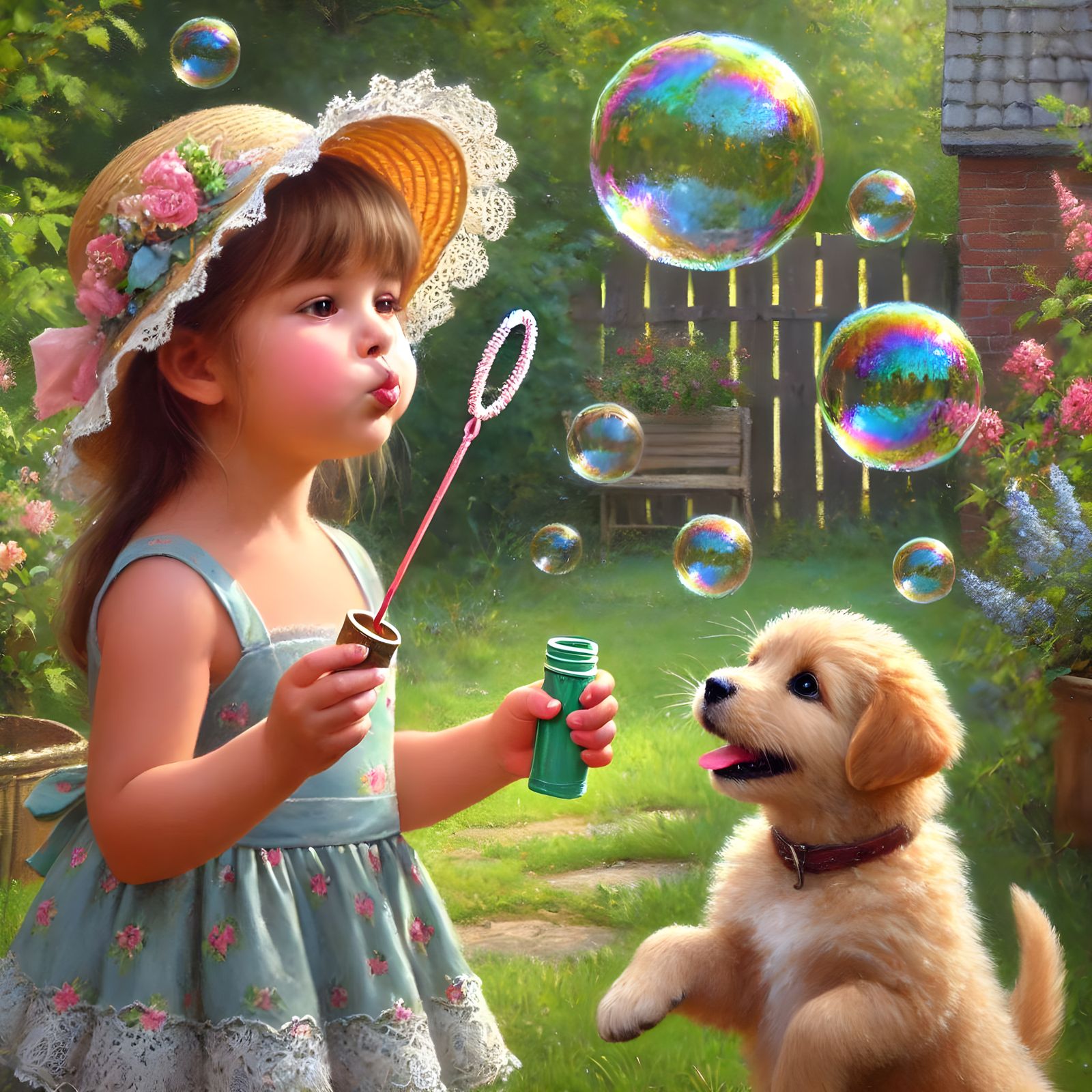 Blowing Bubbles For Puppy