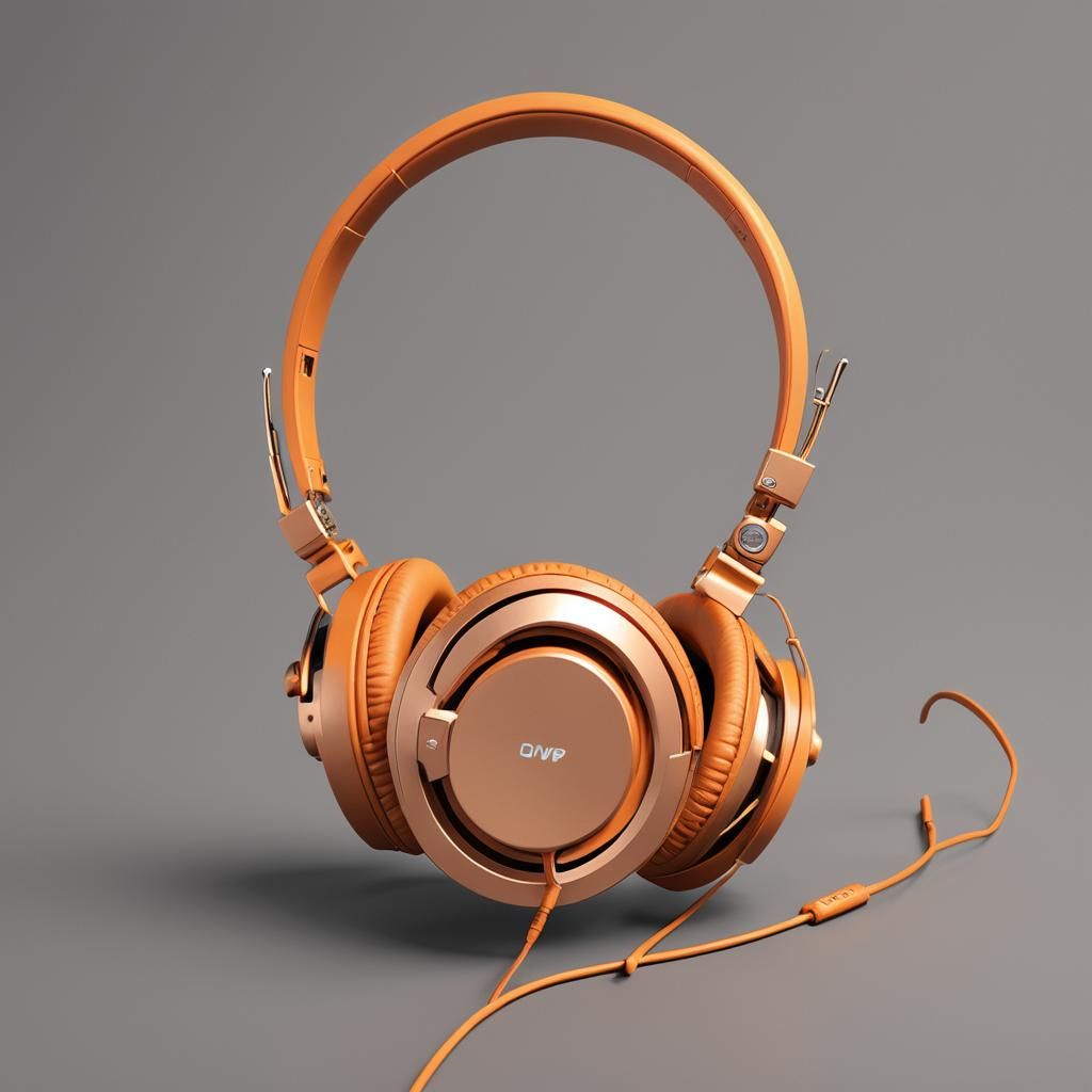 Create beautiful and stunning orange headphone